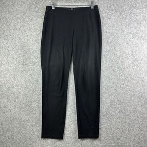 Eileen Fisher Pull On Pants Womens XS Black Viscose Knit Slim Leg Stretch*